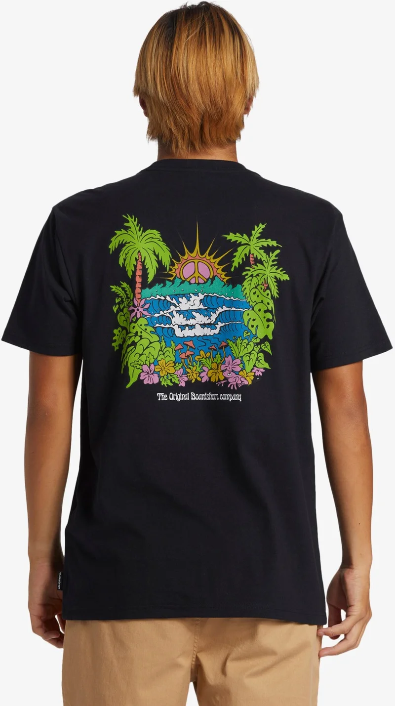 كويك سيلفر Island Sunrise Moe Men's Black Tshirt AQYZT09543-10010