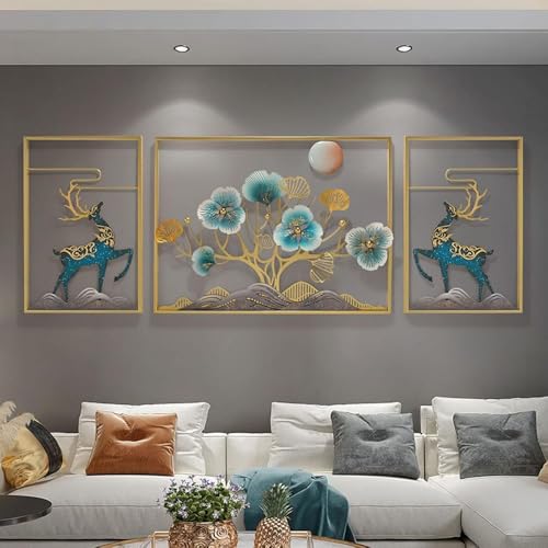 OVIK - Handcrafted Metal Modern Wall Art Deer Frame Multicolor Unique Modern Accent for Stylish Interiors Wall Art for Home Decor, Living Room, Bedroom & Office (Size 42x24 Inch) - Image 4