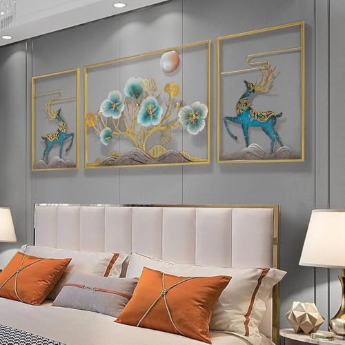 OVIK - Handcrafted Metal Modern Wall Art Deer Frame Multicolor Unique Modern Accent for Stylish Interiors Wall Art for Home Decor, Living Room, Bedroom & Office (Size 42x24 Inch) - Image 3