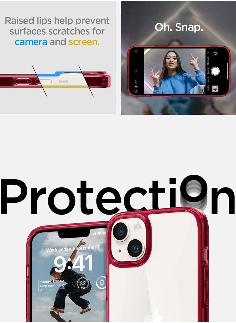Spigen - Ultra Hybrid iPhone 14 Case Cover - Red Crystal - Image 1