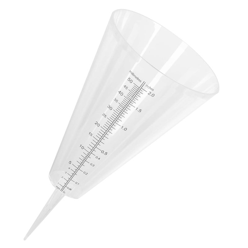 Clear Plastic Rain Gauge with Cone Shape and Ground Spike for Accurate Outdoor Garden Rainfall Measurement - Image 2