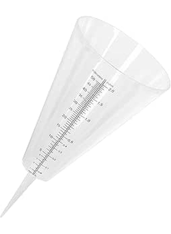 Clear Plastic Rain Gauge with Cone Shape and Ground Spike for Accurate Outdoor Garden Rainfall Measurement - Image 1