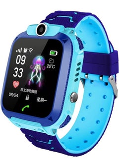 Waterproof Touching Screen Intelligent Smart Watch With SOS Call Voice Chat Alarm Clock Compatible For Android and iOS Phone Blue