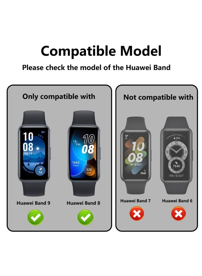 Milanese Loop Bands for Huawei Band 10/Huawei Band 9/Huawei Band 8/ Stainless Steel Metal Magnetic Replacement Strap for Huawei Band 10/9/8 Tracker Smartwatch for Women Men (Black) - Image 2