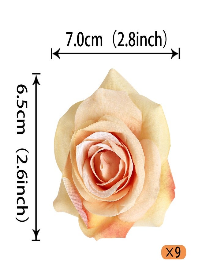 Rsstarxi 9 Pack Rose Gold Artificial Rose Cake Topper for Bridal Shower, Birthday, Wedding Anniversary Party Decorations - Image 2