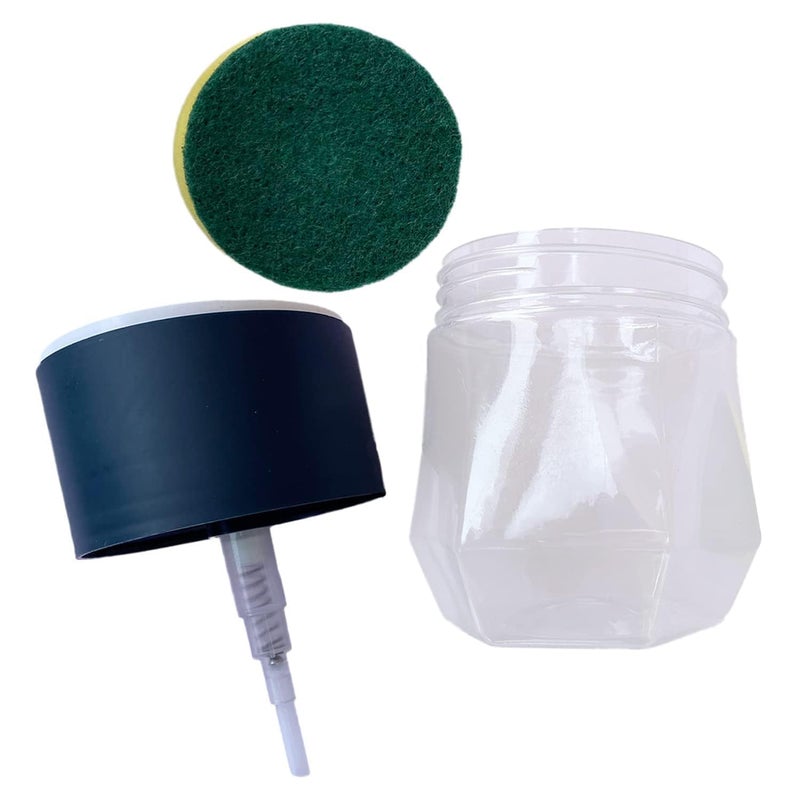 Homestic Round Pack of 4 Liquid Soap Dispenser for Kitchen | with Pump and 2 Sponge Scrubs | Plastic, Lightweight & Durable | Multipurpose Use, Ergonomic Design & Easy to Clean | Blue - Image 5