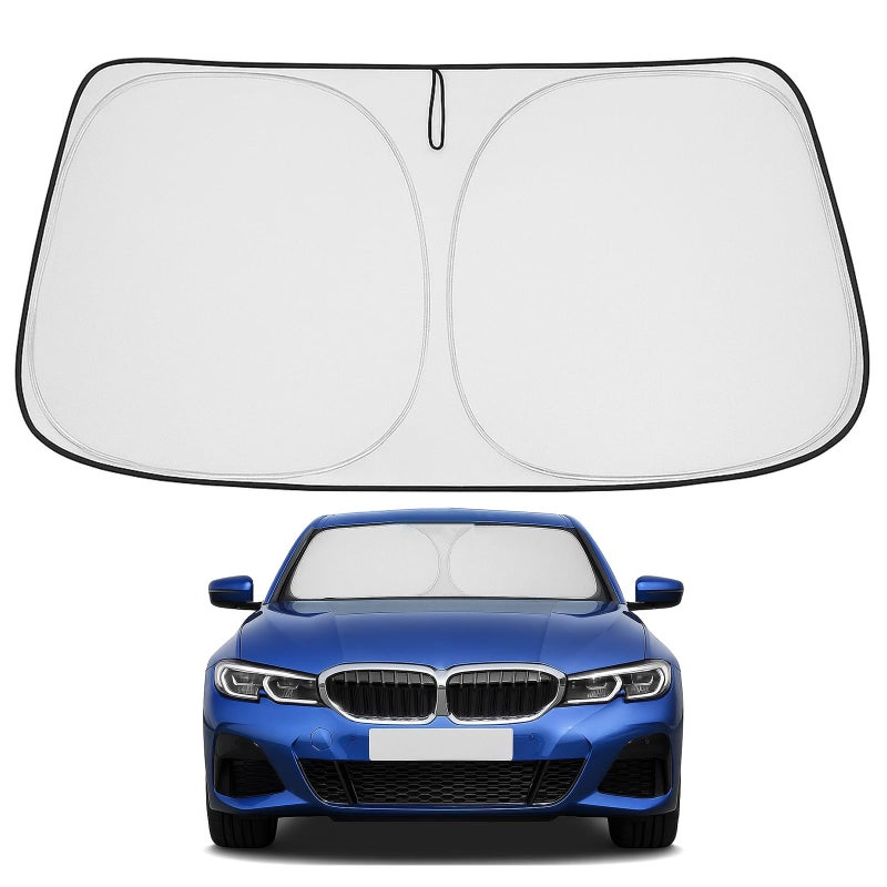 Proadsy 2025 Upgrade Windshield Sun Shade Custom Fit 20192024 2025 BMW 3Series 4Layer Foldable Front Sunshade Protector Sun Visor Blocks UV Rays Keep Car Cooler
