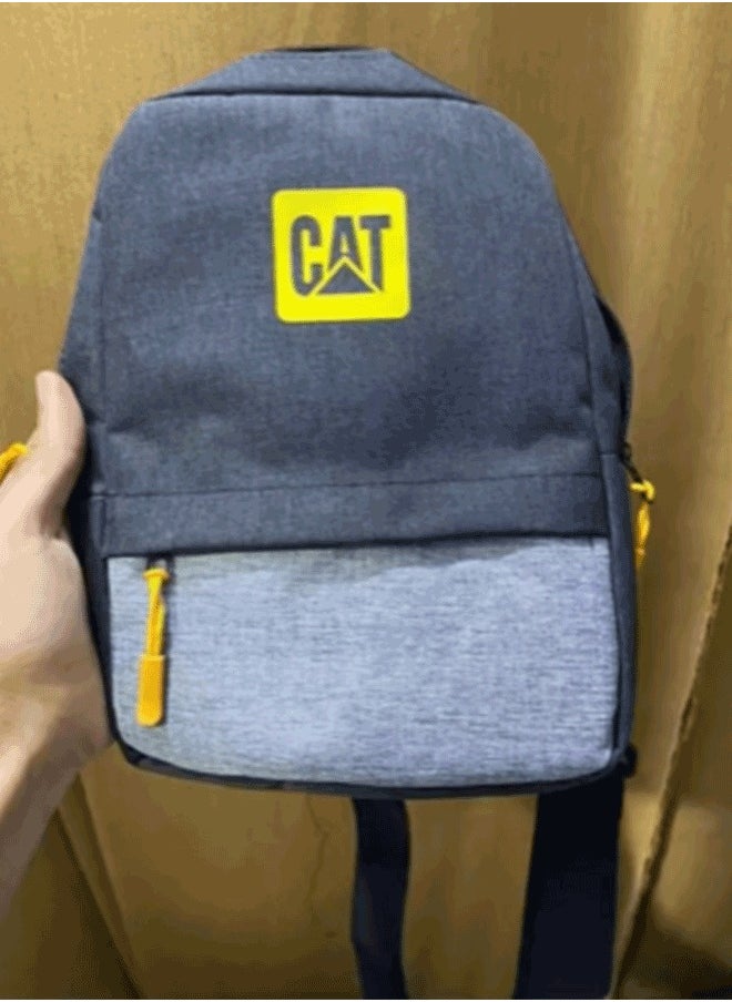 CAT - CAT Casual Shoulder Bag with Multiple Pockets - Durable Fabric, Grey and Black - Image 1