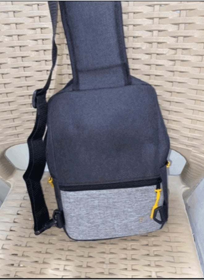 CAT - CAT Casual Shoulder Bag with Multiple Pockets - Durable Fabric, Grey and Black - Image 1