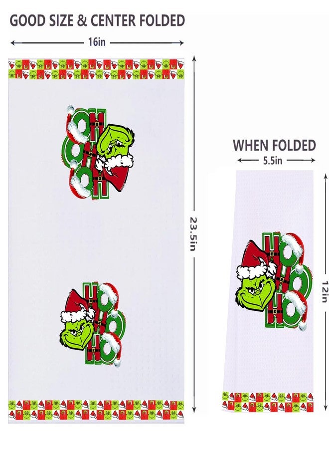 LXOMILL Christmas Grinch Kitchen Towels, Grinch Bathroom Hand Towels, Grinch Christmas Decorations, Grinch Kitchen Towels, Grinch Bathroom Decor, Housewarming Gift, Host Hostess Gift - Image 2
