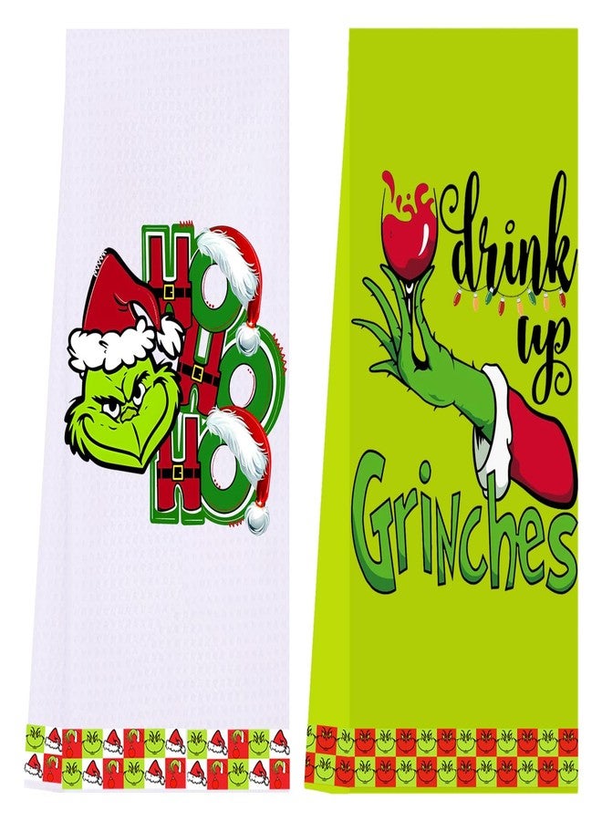 LXOMILL Christmas Grinch Kitchen Towels, Grinch Bathroom Hand Towels, Grinch Christmas Decorations, Grinch Kitchen Towels, Grinch Bathroom Decor, Housewarming Gift, Host Hostess Gift - Image 1