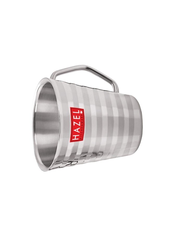 HAZEL Stainless Steel Plain Mug - 2 Pieces, Silver, 300 ml - Image 2
