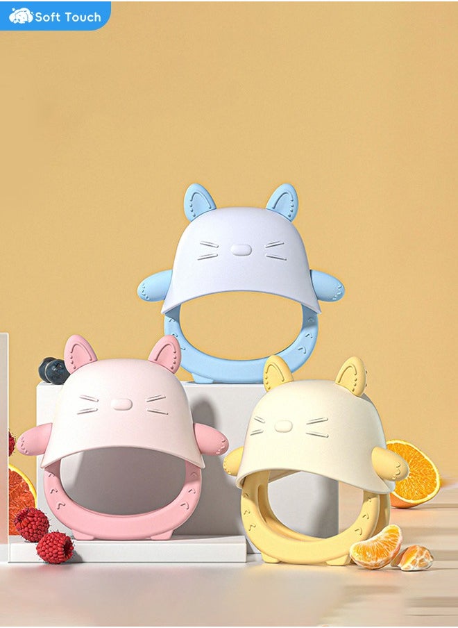 Soft Touch 3PCS Silicone Baby Teether Toy Baby Chew Toys for Sucking Anti-Drop Teether Glove BPA-Free for Girls and Boys Sucking Biting Needs Soothing Gums Pain Relief  - Image 1