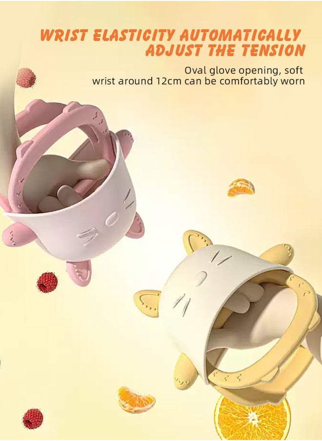 Soft Touch 3PCS Silicone Baby Teether Toy Baby Chew Toys for Sucking Anti-Drop Teether Glove BPA-Free for Girls and Boys Sucking Biting Needs Soothing Gums Pain Relief  - Image 5