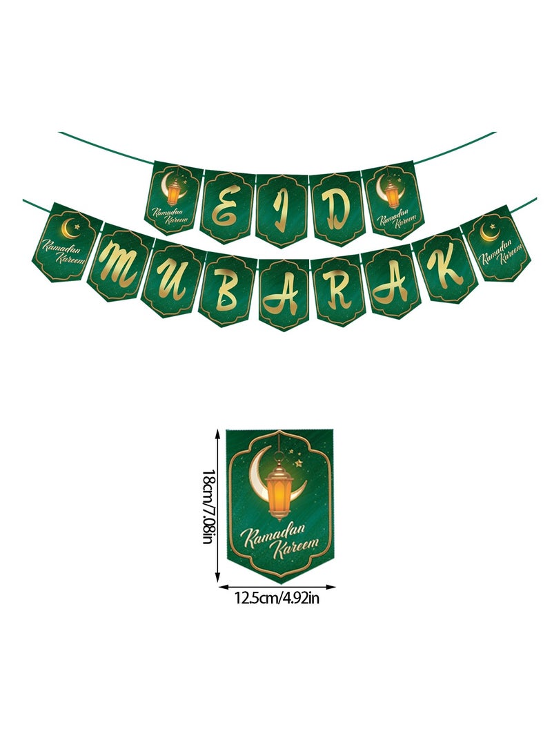 general 1 Set Ramadan Banner Ramadan Decorations For Home Eid Mubarak Banner Set Home Party Ramadan Kareem Banner For Ramadan Kareem Decorations - Image 2