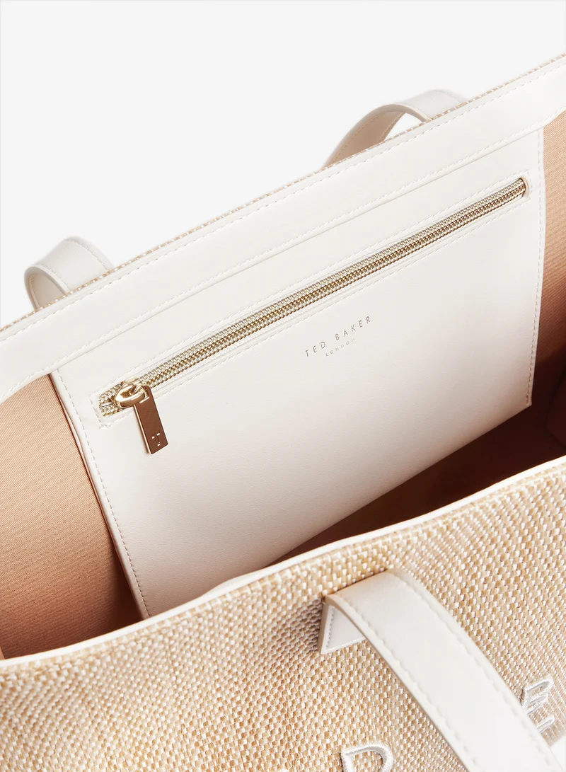 Ted Baker  Pallmer Faux Raffia Large Icon Tote for Women | Best Price UAE