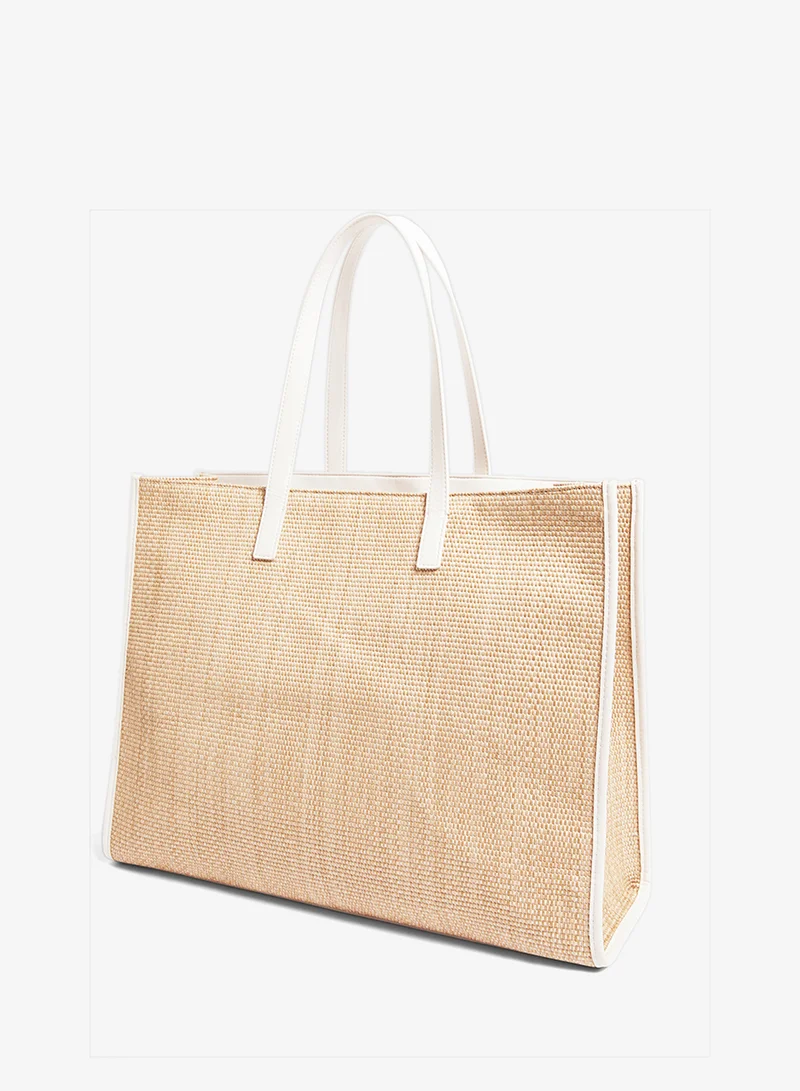 Ted Baker  Pallmer Faux Raffia Large Icon Tote for Women | Best Price UAE