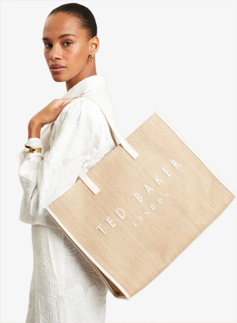 Ted Baker Pallmer Faux Raffia Large Icon Tote