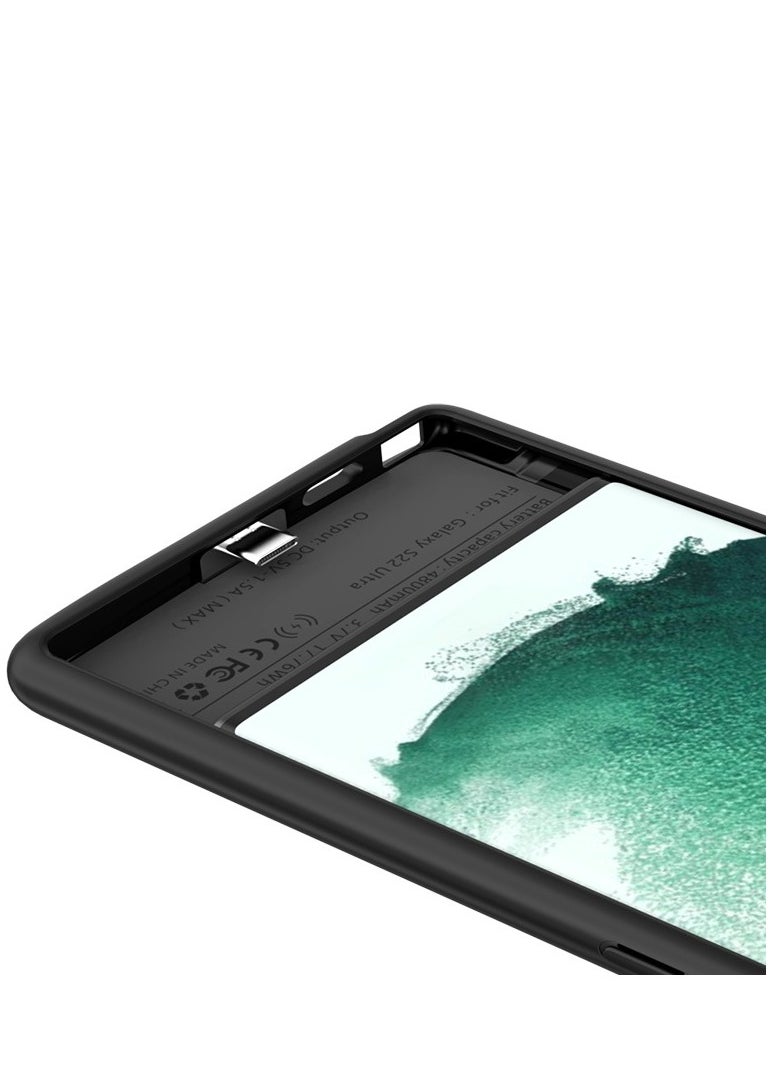 GULFLINK Wireless Protective Charging Case Cover For Samsung Galaxy S22 Ultra 4800mah Black  - Image 3