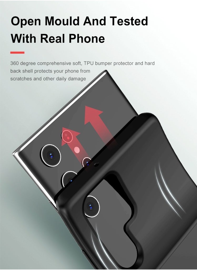 GULFLINK Wireless Protective Charging Case Cover For Samsung Galaxy S22 Ultra 4800mah Black  - Image 4