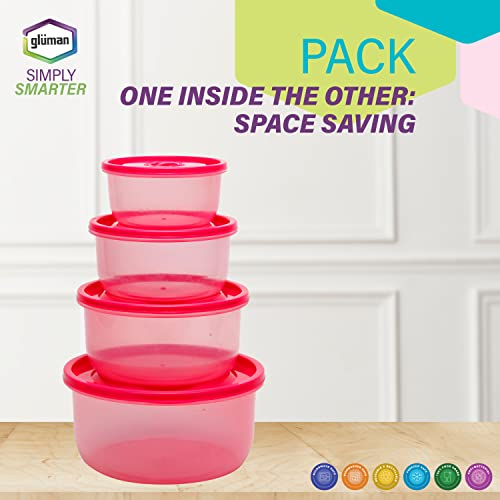 Gluman Microwave Container Set of 4 with Vent Knob for Steam Release | 100% Food Grade | Dishwasher Safe | Freezer Safe | Microwave Safe | Reusable | Recyclable (Microvent_Pink) (Plastic) - Image 5