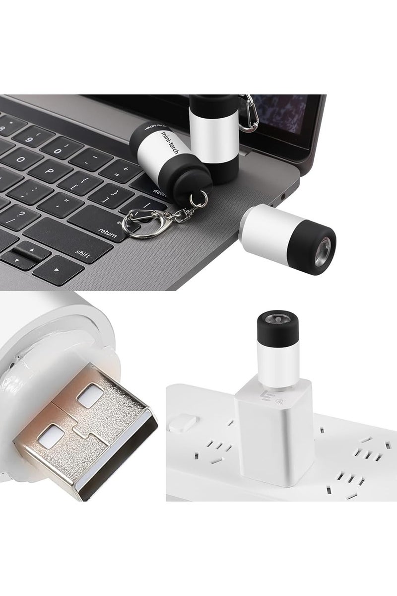 Mini USB Rechargeable Keychain Flashlight, LED High-Powered Pocket Keychain Flashlight for Travel, Emergency, Camping, Hiking, 3 Packs - Image 3