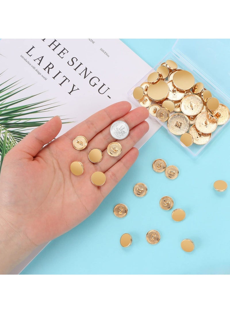 Y&D 30PCS Metal Flat Button Alloy Shank Golden ButtonsMetal Round Shaped Sewing Jacket Shirt Trousers Buttons for DIY Crafts and Jewelry Making 25MM  - Image 3