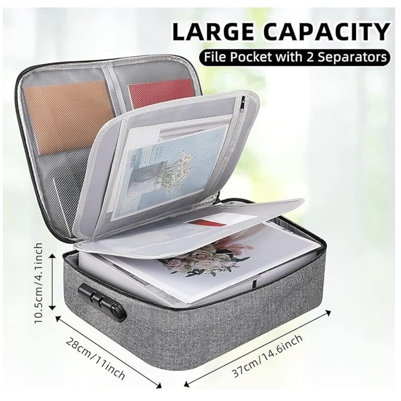 DKWIN Multipurpose Document Safe Small Bag for Storage Laptop, Passport & Certificates Portable Indoor and Outdoor Use Bag - Image 3