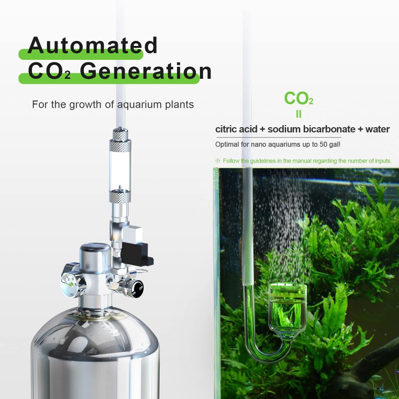 Fzone 2.5 L Aquarium CO2 Generator System Carbon Dioxide Reactor Kit with Regulator and Needle Valve for Aquarium Plants Tanks - Image 2