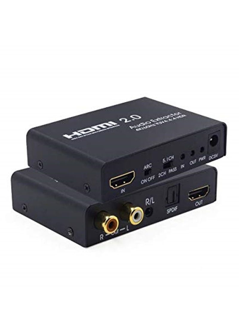 HDMI 2.0 4K 60Hz 5.1 ARC Audio Extractor Splitter  - Image 2
