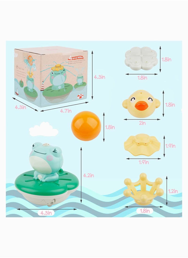 KASTWAVE - Baby Bath Toy Induction Shower Toys Floating Bathtub Toy Water Spray Swimming Pool Toy with 4 Water Spray Mode Water Spray Frog Funny Floating and Sprinkler Shower Toy Bathroom Floating Toy - Image 1