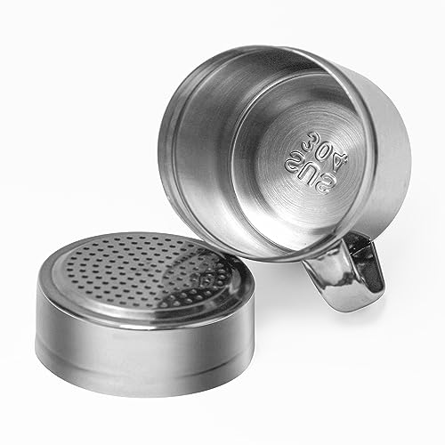 ZERUIDM Stainless Steel Salt and Pepper Shakers Set, 10 OZ Seasoning Spice Shaker with Lid and Handle 127 Holes, Metal Dredge Shaker for Powder Sugar Cooking Kitchen Baking (2 Pieces) - Image 5