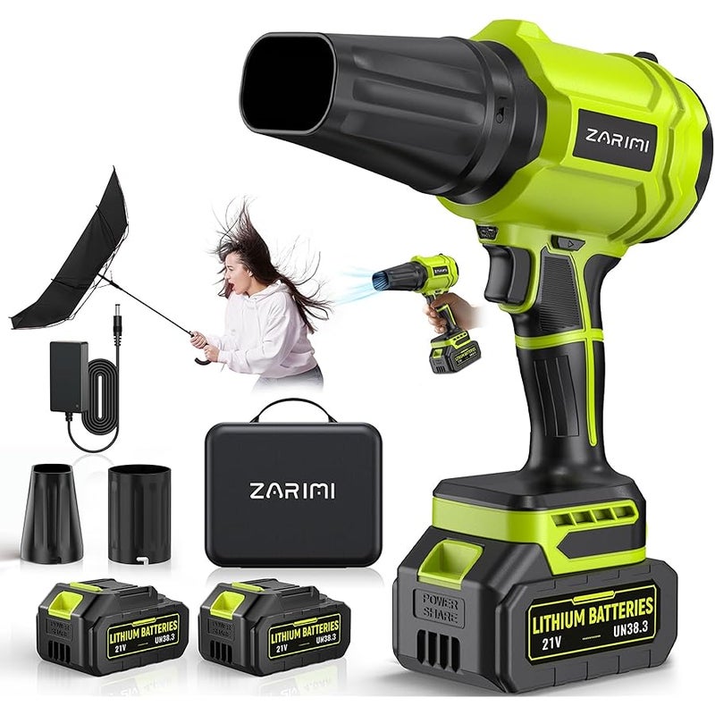 YUQUESEN Cordless Leaf Blower, 980,000 RPM Handheld Leaf Blower with 2 X 4.0Ah Batteries & Charger, Lightweight Leaf Blowers for Patio Cleaning, Lawn Care, Leaves, Dust - Light Green - Image 1