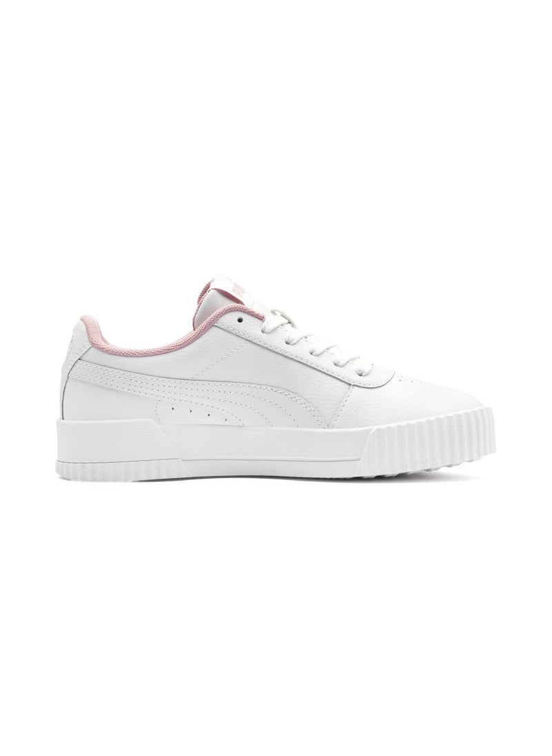 PUMA Carina L Youth Girls White Casual Lace Up Sneakers - Image 2