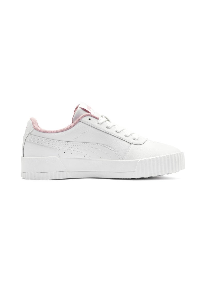 PUMA Carina L Youth Girls White Casual Lace Up Sneakers - Image 5
