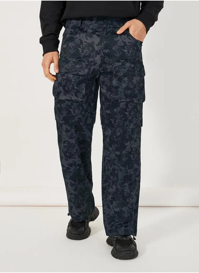 Styli Premium Camouflage Print Relaxed Fit  Cargo Pants