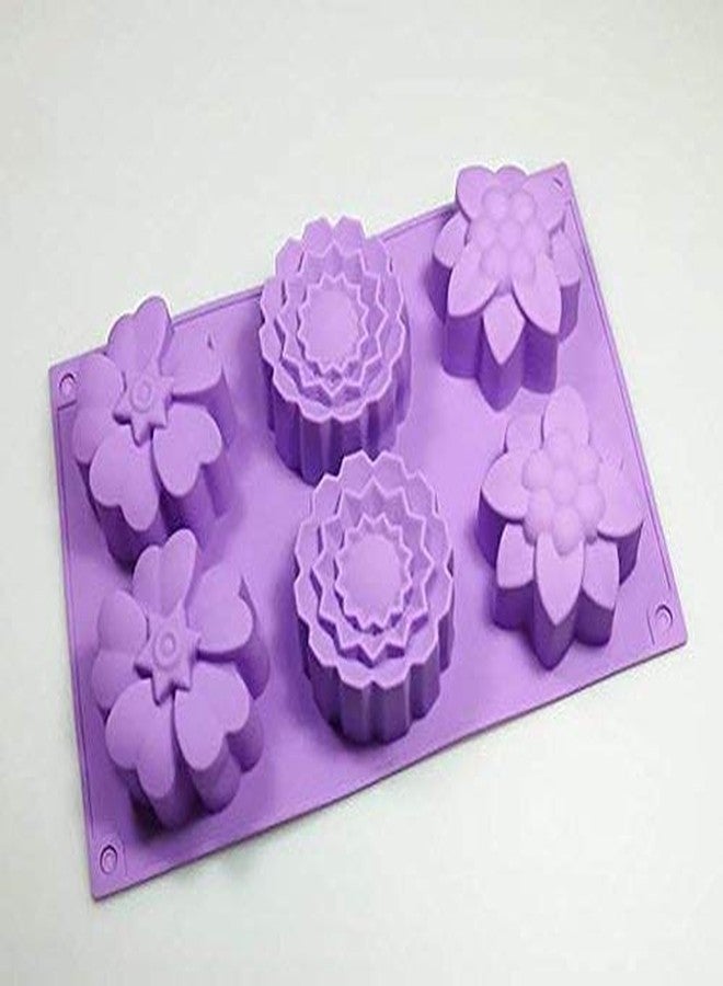 TREXEE Silicone Mold 3D Flower Shape Muffin Mould Non Stick Flexible Bakeware Chocolate Cupcake Mould Candy Ice Mould DIY Baking Tray Soap Mould Cake Mould - Image 3