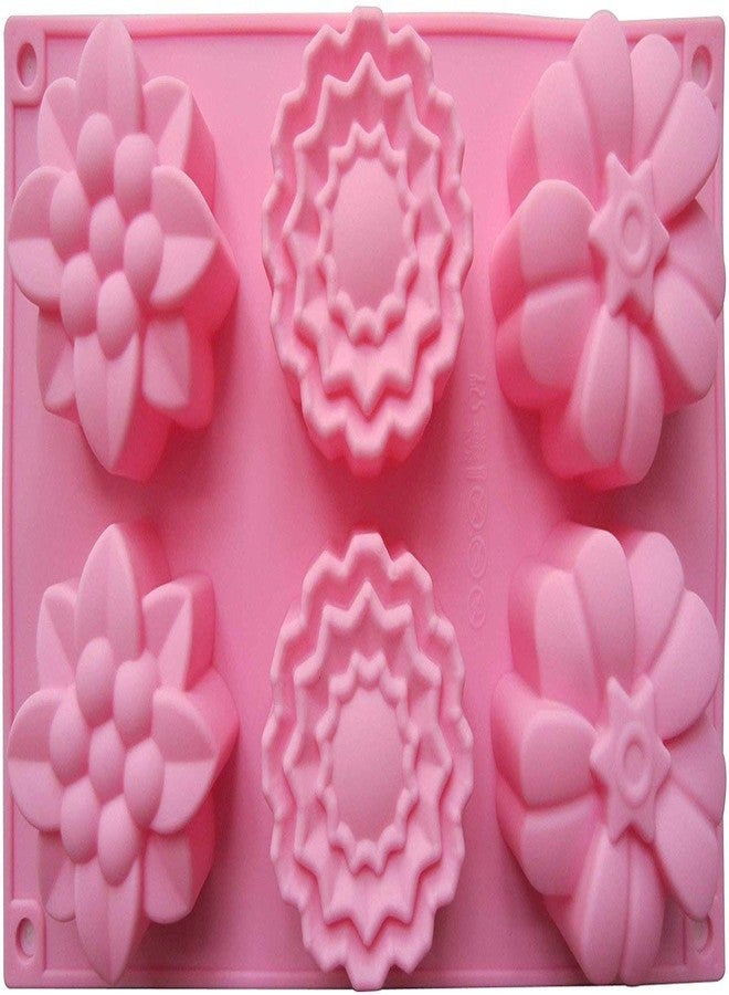 TREXEE Silicone Mold 3D Flower Shape Muffin Mould Non Stick Flexible Bakeware Chocolate Cupcake Mould Candy Ice Mould DIY Baking Tray Soap Mould Cake Mould - Image 1
