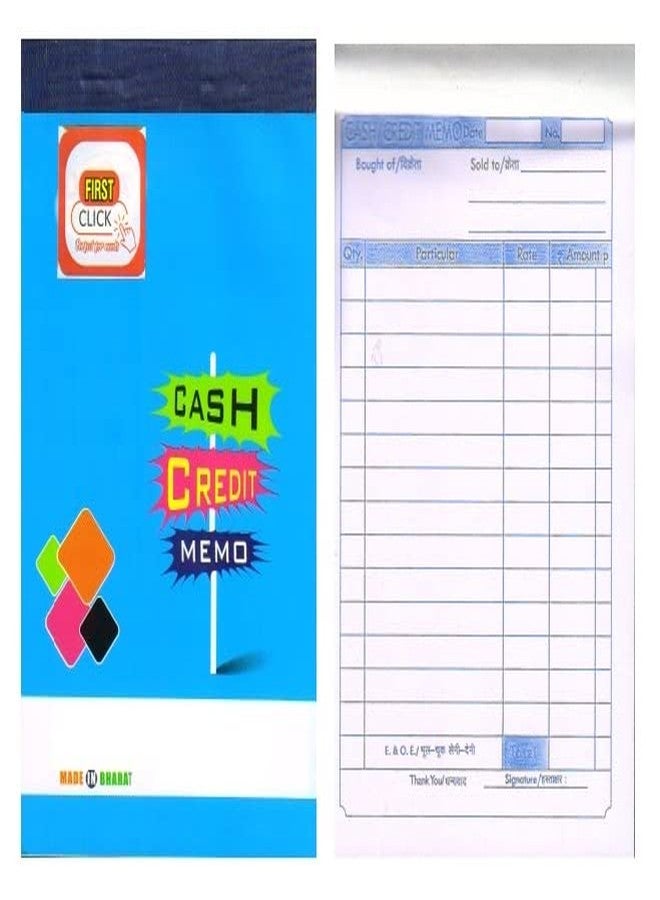 FIRST CLICK Cash Memo Credit Memos 100 Sheets 1 Booklet (100 Printed Format + 100 Plain Sheet in 1 Booklet) Size-16.5X10 cm - Image 3