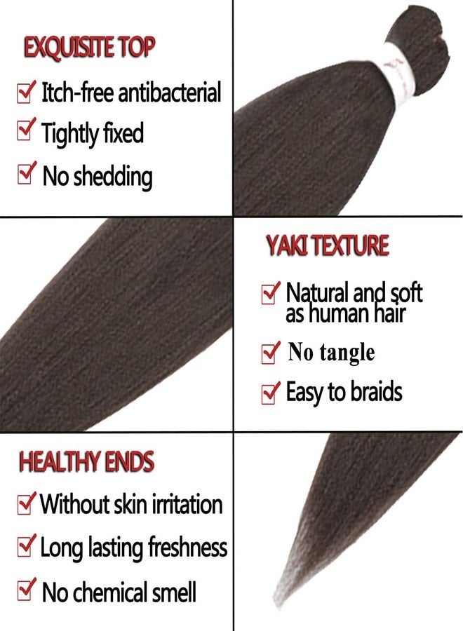ShowCoco Long Braiding Hair 42 Inch 8 Packs Hair Extensions Professional Synthetic Braid Hair Crochet Braids, Soft Yaki Texture Hot Water Setting (42 inch, #4) - Image 3