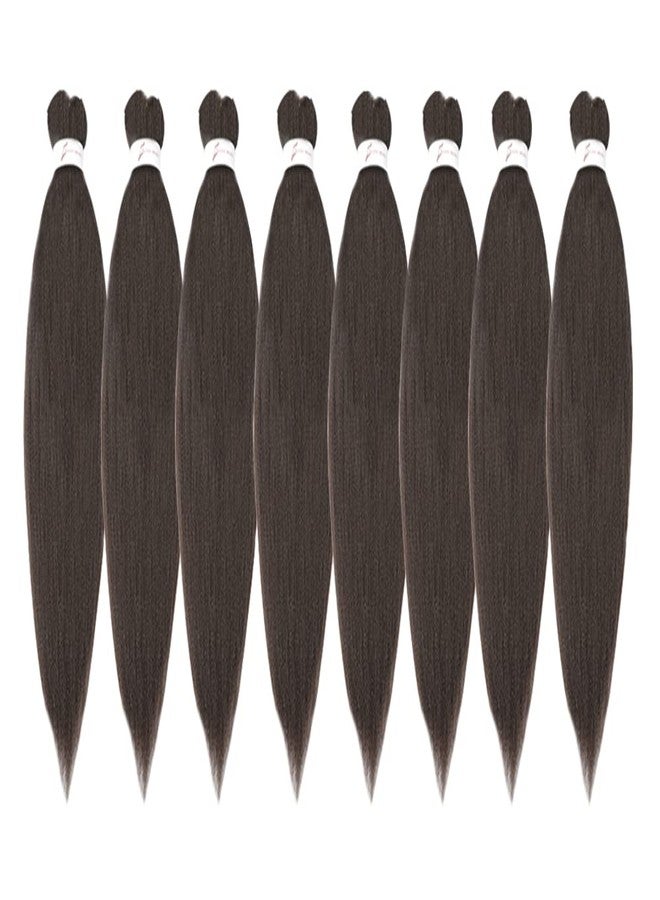 ShowCoco Long Braiding Hair 42 Inch 8 Packs Hair Extensions Professional Synthetic Braid Hair Crochet Braids, Soft Yaki Texture Hot Water Setting (42 inch, #4) - Image 1