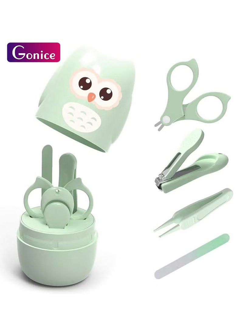 جونيس مجموعة الأظافر للأطفال ، مجموعة العناية بالأظافر للأطفال 4 في 1 مع حالة لطيفة ، مقصات الأظافر للأطفال ، مقص ، ملف الأظافر والمقصات ، مجموعة مناكير للأطفال ومجموعة مناكير للأطفال حديثي الولادة والرضيع والطفل الصغير والأطفال (الأخضر) - Image 1