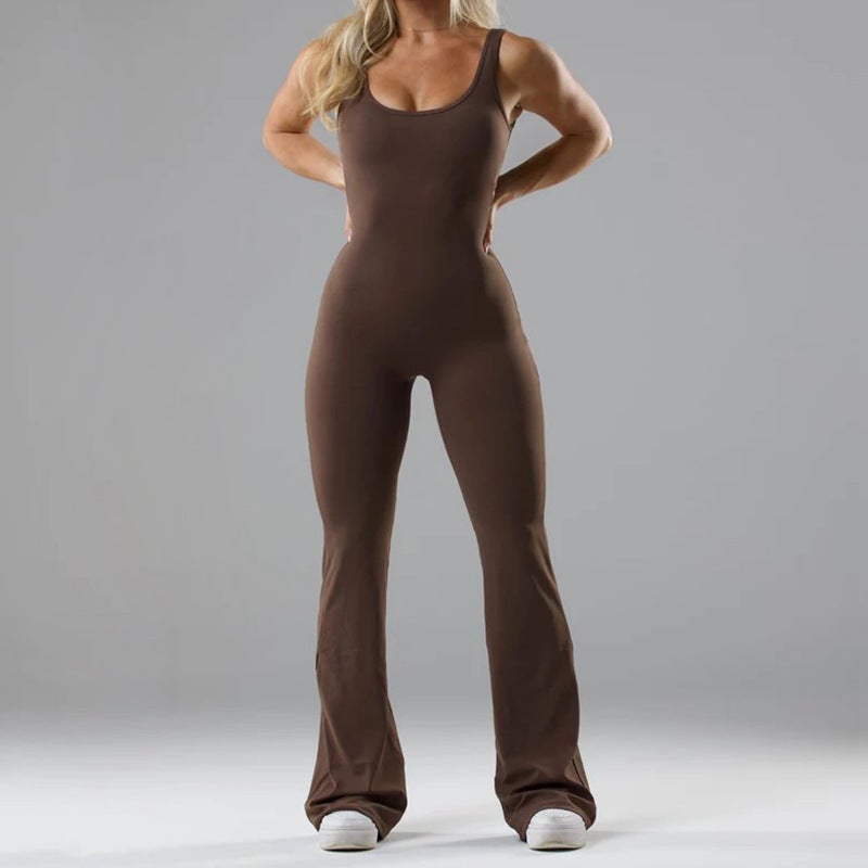 Fashion Tight Yoga Jumpsuit Casual Hollow Seamless Sports Slim Fit Slim Jumpsuit - Image 1