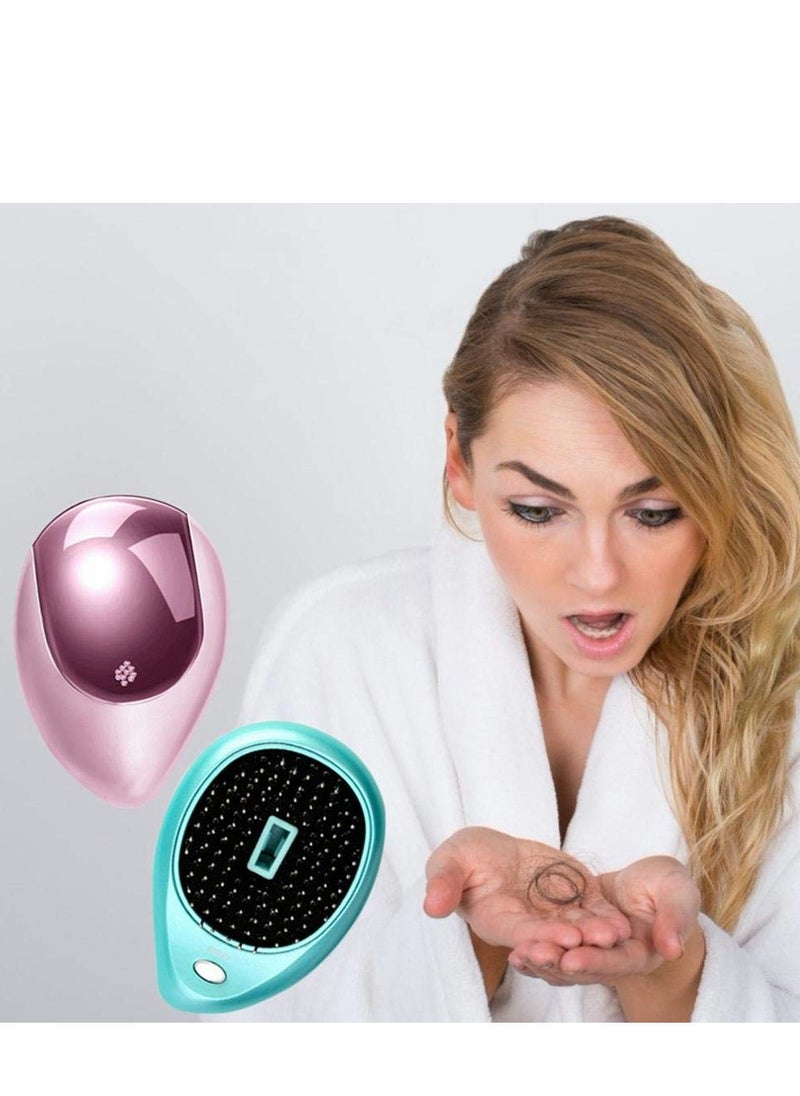 Excefore Ionic Hair Brush, Electric Portable Negative Ion Hair Brush Massage Comb, Professional Wet Brush Comb Detangling Hair Comb Vibration Massage Hair Comb For All Hair Types, Green  - Image 4