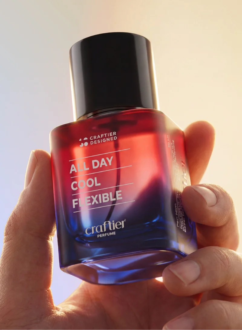 Craftier Perfume All Day Cool Flexible Craftier Designed ALL DAY COOL FLEXIBLE Eau De Parfum For Men - 50ml, Long Lasting Aromatic Perfume, Longevity Upto 24 Hours, Premium Men's Fragrance For Summer for Men | Best Price UAE