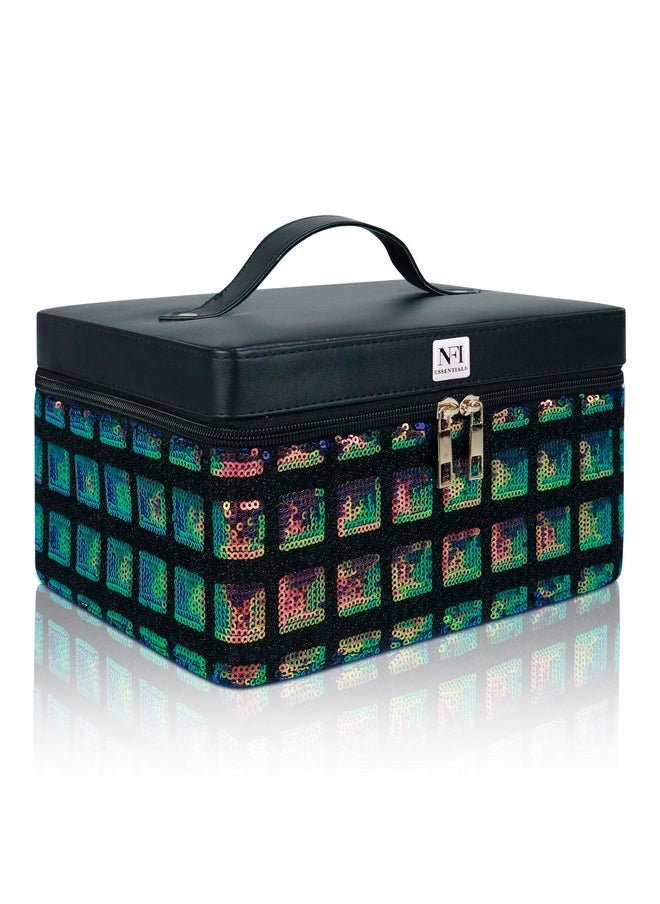NFI essentials NFI essentials Makeup Organizer Box Makeup Vanity Box Cosmetic Box for Women Bridal Makeup Storage Box Jewelry Box Makeup Kit Box  - Image 1