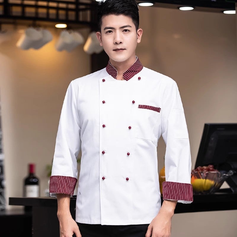 Chef Work Clothes Short-Sleeved Summer Wear For Men And Women In School Restaurants And Kindergarten Kitchens Long-Sleeved Wear Moisture-Wicking And Sweat-Wicking - Image 1
