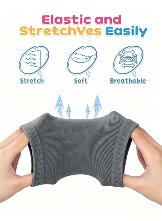 5 Pairs Baby Knee Pads for Crawling, Breathable Summer Baby Crawling Knee Pads, Anti Slip Knee Pads, High Elastic Soft Baby Knee Protectors Leg Warmers for Baby Toddler Girls Boys (Dark Gray) - Image 4