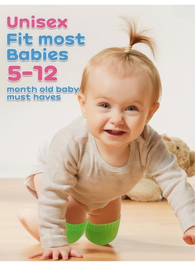5 Pairs Baby Knee Pads for Crawling, Breathable Summer Baby Crawling Knee Pads, Anti Slip Knee Pads, High Elastic Soft Baby Knee Protectors Leg Warmers for Baby Toddler Girls Boys (Dark Gray) - Image 5