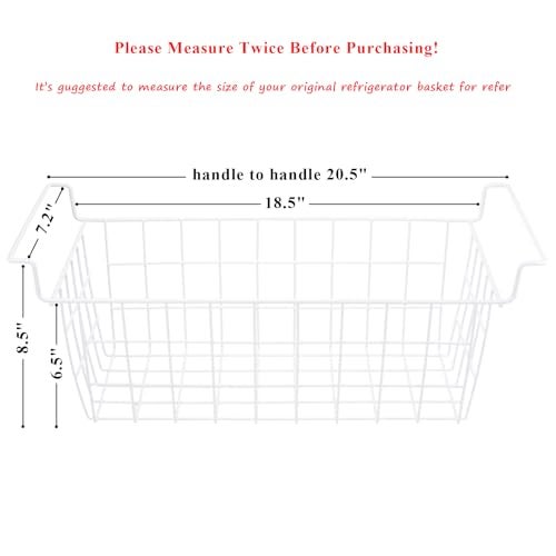 Homics Chest Freezer Baskets 20.5 Inch, Chest Freezer Organizer Bins Metal Wire Storage Baskets with Hanging Handles for Deep Freezer, Set of 2 - Image 2